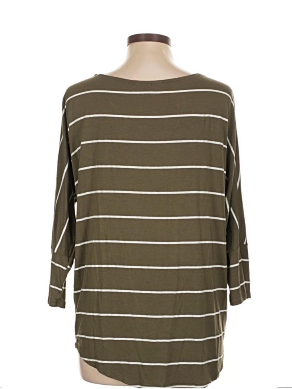 Striped Olive Long-Sleeve Women's Top